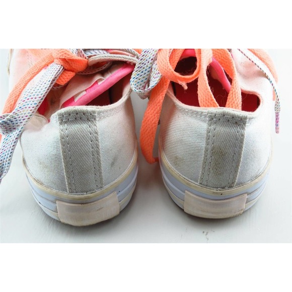 Converse‎ All Star Girls Shoes Size 2 M Off White Low top Fabric - Picture 4 of 7